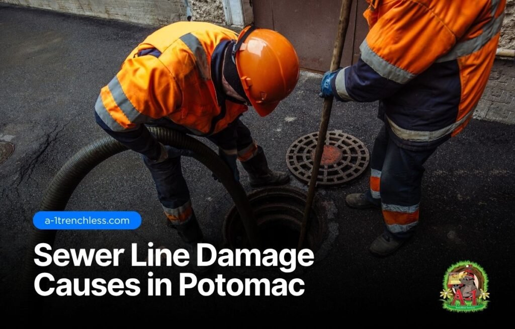 sewer line damage in Potomac